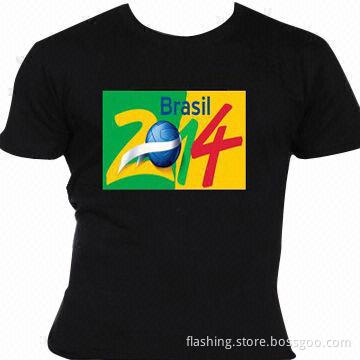 Hot Sale EL Flash T-shirts, Made of 100% Cotton